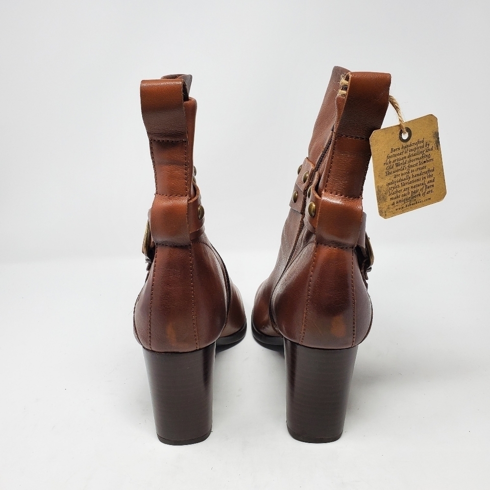 Born Emma Block Heel Bootie Cognac Brown Leather Women's Size 11M NEW - Picture 5 of 9